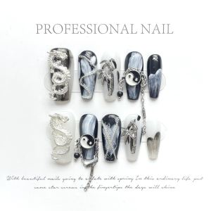 Handmade Children's Ancient Style Nail Art & Wearable Nail Tips: 10 Years Old New Chinese Style 2025 New Model Beauty Nail Patches