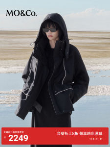 MoCo New Winter Duck down Jacket Waterproof Windproof Red Heating Lining Street Style Straight Cut High down Content Polyester Fiber