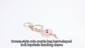 Korean-Style Heart-Shaped Keychain Cute Womens Bag Charm Car Keychain Accessory Couples Anniversary Gift
