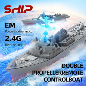 1pcs Mini 2.4g RC Fast Boat Toy Magnet Charging Ship Model Toys With Light Double Propeller And Motor Remote Control Ship For Childrens Toy Gift