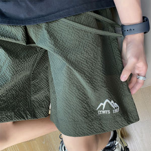 กางเกงขาสั้นแห้งเร็วสไตล์อเมริกันย้อนยุคสำหรับผู้หญิงในช่วงฤดูร้อน กางเกงขายาวทรงหลวมๆ ทรงสลิมฟิต 5 นิ้ว ทรงตรง ทรงหลวม ทรงบาง