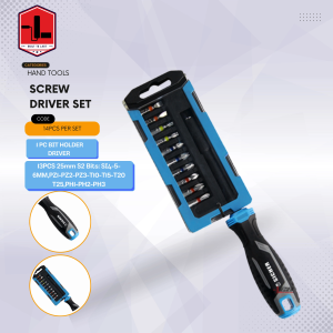 Sicher by L26 13 in 1 Interchangeable Screwdriver Set CR-V with Handle Screw Driver