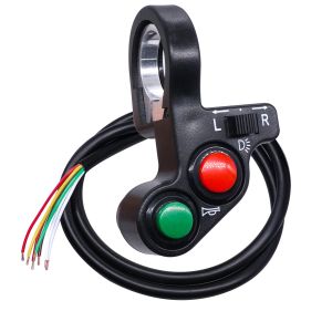 สวิตช์แฮนด์รถจักรยานยนต์ สวิตช์ไฟสัญญาณไฟเลี้ยวสำหรับจักรยานไฟฟ้า สกู๊ตเตอร์ ปุ่มเปิด/ปิด สำหรับ Cruiser Chopper Cafe Racer O