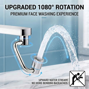 1080° Rotating Faucet Extender Brass 2 Modes Splash Filter Aerator Robotic Arm Water Tap Nozzle Adapter Sink Universal