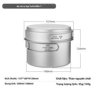 Rover Camel | Nồi Du Lịch Bằng Titanium 1.6L