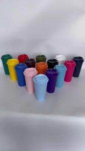 1pcs 475ml  Reusable Plastic Straw Cup 16OZ  Large Capacity Leakproof Travel Tumbler for Coffee Smoothie Home Birthday Party