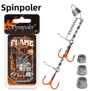 Bộ Cần Câu Spinpoler Multi-Depth Flame Stinger Với Móc Câu Ba Ngạnh UV Cỡ 1/0 2/0 1 Xoay Chắc Chắn Dùng Câu Cá Chó Mồi Giả Shad.