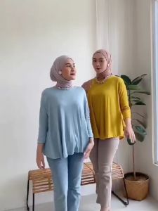 Atasan Olivia Blouse Top Knit Wanita Lengan Panjang Terbaru 2023 Kekinian Brnj