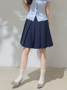 KEIKO | Slimming High Waist Summer Collegiate Style A-line Wide Pleated Midi Skirt