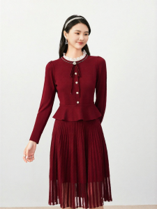 Koradior | Elegant and Romantic Two-Piece Style Winter Dress