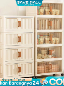 Save Mall Lemari Plastik Lipat Serbaguna - Penyimpanan Baju Buku & Barang Rumah Tangga Desain Minimalis Kapasitas Besar Kokoh Aman Hemat Ruang untuk UP