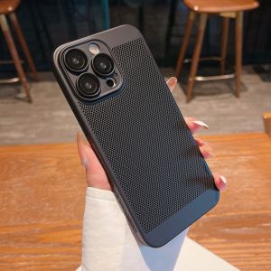 6 Color Ultra-Thin Camera Protection Cooling Mesh Heat Dissipation Case for IPhone 15 14 13 12 11 Plus Pro Max X XR Xs Max Phone Casing Ultra Thin Shockproof Bumper Back Phone Case