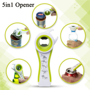 5-in-1 Multifunctional Beer Bottle Opener Can Anti-Slip Handle Durable Camping Portable Home Kitchen Tool Beer Opener Corkscrew