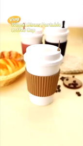 400ml Wheat Straw Coffee Cups With Lids Reusable Drinking Cup Water Cup Leakproof Safe Coffee Tea Mug Eco-Friendly Espresso Cup