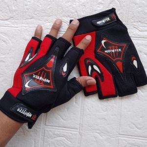 Sarung Tangan Berkendara Bermotor Setengah Jari / gloves Kombinasi