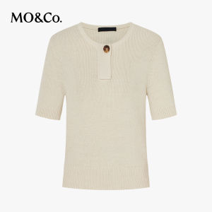 MO&Co. | Autumn Spring Wool Knitted Sweater Short Sleeve Short Style