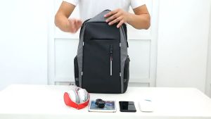 TAS RANSEL LAPTOP 15 INCH BACKPACK WITH USB CHARGER PORT IMPORT PREMIUM