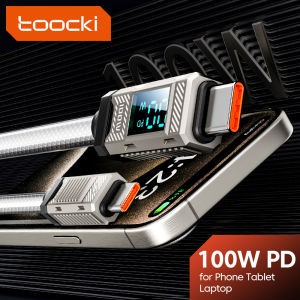 Toocki 100W Type C To Type C LED Digital Displaying Cable Quick Charging Data Wires For Phone Zinc Alloy Type C lOS Cable
