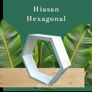 Hiasan Dingding Aesthetic Rak Dingding Hexagonal Rak Dingding Kayu