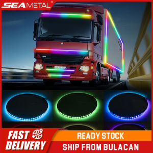 SEAMETAL LED Lights for Truck 24 Volts 12V Running Light Side Warning Signal Striplight Fit BUS Van Dynamic RGB Blinkers
