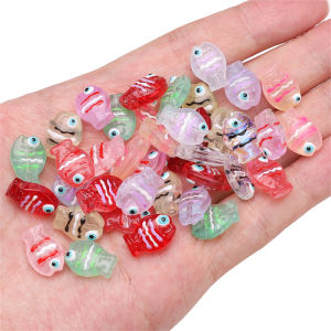 1pc 14x10mm Lampwork Hand Painted Cute Fish Shape Beads For Handmade Bracelet Necklace Earring Keychain DIY Craft Jewelry Making