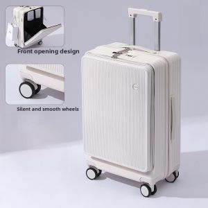 Womens High Aesthetic Carry-On Suitcase 20 Inch Multi-Functional 24 Inch Pull Rod Spinner Wheel Silent Fashion Trend Hard Shell