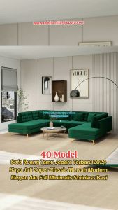 Sofa Bench Panjang Kursi Sofa Santai Nonton TV Minimalis Modern 3 Seater Ruang Keluarga model 2024