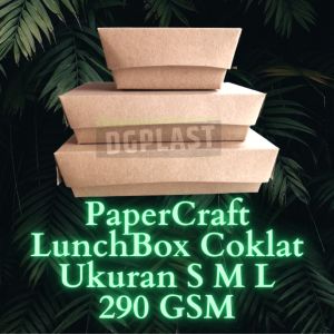 PaperCraft Lunch Box Coklat S M L isi 100