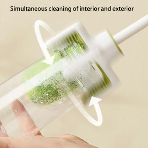3 in 1 Cup Brush Kitchen Sponge Set Rotate Milk Bottle Cleanning Brush Cleaning Sponge Cup Brush（Free Straw Brush）