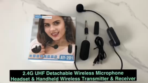 【✅SG READY STOCK】RICHMENTMALL 2025 4 In 1 Wireless Microphone Headset Wireless Lavalier Microphone 2.4G UHF Wireless Headset Mic and Handheld Mic 165FT Range 3.5mm & 6.35mm Jacks Ideal for Teaching SpeakerFitness Yoga PA System Voice Amplifier