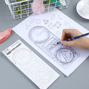 Penggaris Multifungsi Geometris Busur Derajat Hadiah Kreatif Alat Tulis Sekolah Kantor Perlengkapan Belajar Alat Ukur