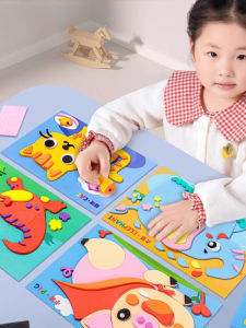 Creative 3D DIY Sticker Toys for Kids Handmade Craft Materials Kindergarten Girls Craft Artworks Childrens Educational Games