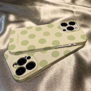เคสโทรศัพท์มือถือ Apple iPhone 17 pro Max ลายจุดเขียวมัลเบอร์รี่ ป้องกันรอยขีดข่วน ดีไซน์เรียบง่าย สไตล์เกาหลี สำหรับผู้หญิง