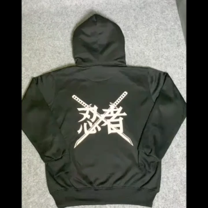 Sweater Hoodie Pria Wanita Balaclava Menyala Reflektif Hitam