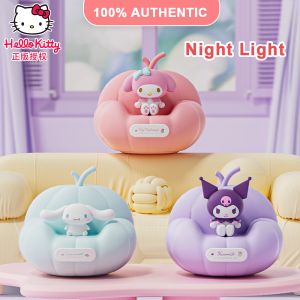 100% Authentic Sanrio Hello Kitty Night Light Cinnamoroll Desk Lamp Melody Automatically Shut Off Birthday Gift Kuromi DS012/DS071