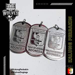 Kalung perbakin / aksesoris perbakin / dog tags perbakin Rantai Bandul kalung TNI / persatuan menembak Indonesia