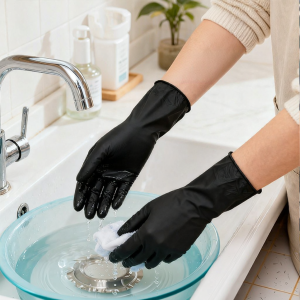 Intco | Household Cleaning Water Resistant Hand Friendly Disposable Nitrile Gloves