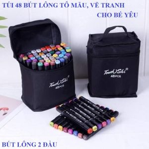 Bộ Bút Dạ 2 Đầu 48 Cây Marker Touch Cool - Set bút màu dạ 48 cây kèm túi màu dạ quang thiết kế hội họa vẽ tranhbút đánh dấu