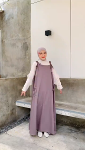 Overall Keiko - Gamis Overall Model Terbaru - Korean Style Ukuran Jumbo