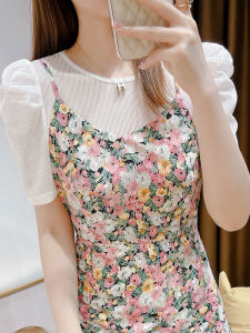 เสื้อเชิ้ตแขนสั้นผ้าตาข่ายบางสำหรับผู้หญิงในช่วงฤดูร้อน เสื้อเชิ้ตชั้นในลายลูกไม้ เสื้อชั้นในผ้าตาข่ายแบบลำลอง