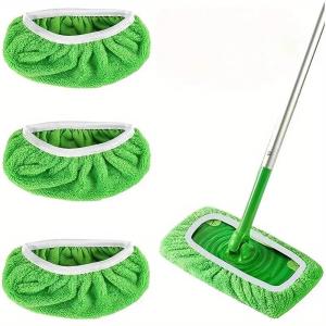 2024 New Home Use Thickened Elastic Band Mop Cloth Dry Wet Dual Purpose Cleaning Floor Pad Ultrafine Fiber Iron Handle