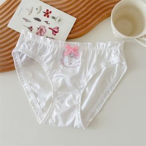 น่ารัก หวาน การ์ตูน แมว กางเกงใน สําหรับเด็กผู้หญิง สบาย อ่อนโยนต่อผิว ขอบบาง ลูกไม้ เซ็กซี่ สามเหลี่ยม กางเกงชั้นในหญิง ชุดชั้นในสวมใส่ในบ้าน