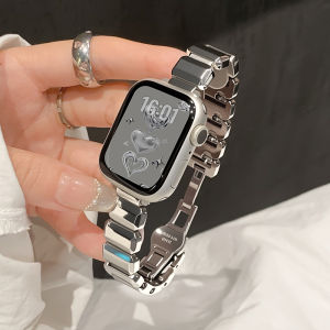 Uhada | New Small Cube Metal Chain High-end Diamond Butterfly Clasp Ladies Watch Strap