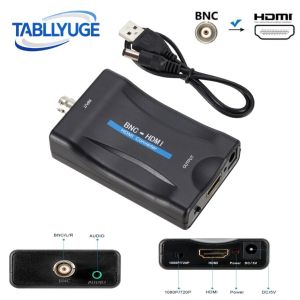BNC to HDMI-Compatible Converter Coaxial Adapter Connector BNC Audio Input HDMI 1080P/720P Output for TV/Camera/DVR/Projector