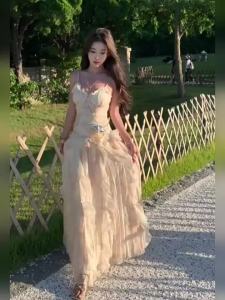 CHANGTONG | French Soft Style Tank Ruffle Dress