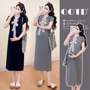 Bowtie Fashion Maternity Dress Medium-Long