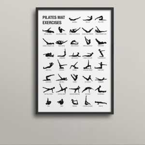 Pilates Poster Pilates Art Pilates Workout Chart Studio Decor Pilates Print Pilates Gift Canvas Art Decoration on Walls