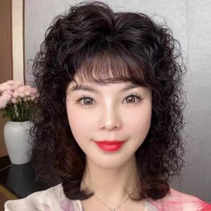 New Large Size Woolly Hair Rollers Seamless Cover Grey Hair Scalp Hair Extensions Moms Hair No Brand Full Head Set High Temperature Silk