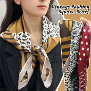 Luxury Women Leopard Print Square Hijab Scarf Fashion Paisley Silk Scarf Womens Stole Collar Headscarf Bandanna Shawl Hijab Smooth Scarves Saudi National Day Gifts For Women