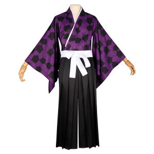 Nam Anime Demon Slayer Kokushibo Trang Phục Hóa Trang Bộ Kim Đồng Phục Cho Halloween Nhập Vai Polyester Top Kèm Quần